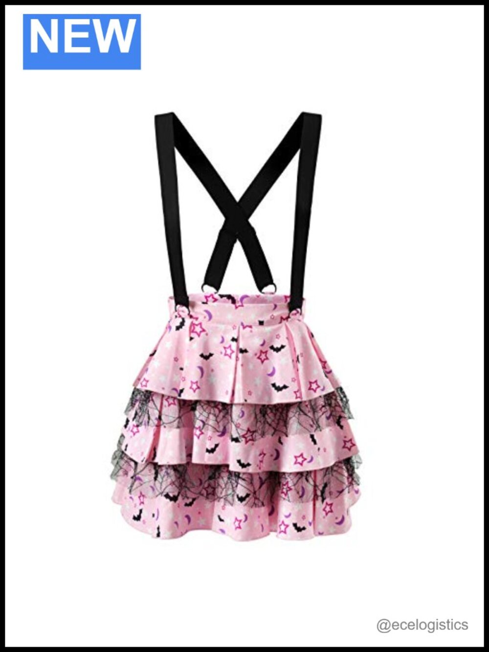 Pleated Overall Ruffle Tiered Skirt Romper Goth Princess Jumper
